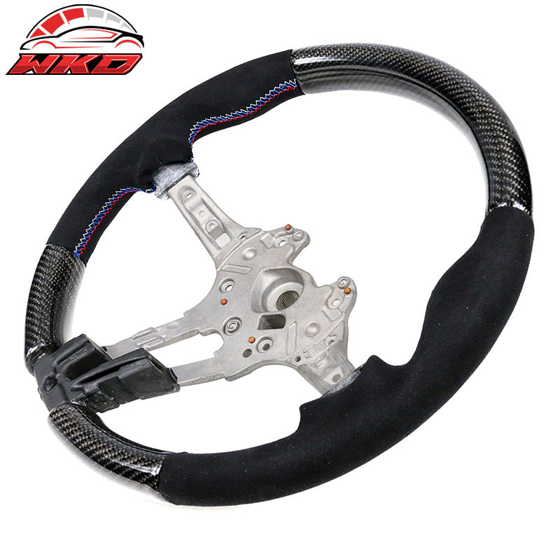 Fits 15-21 BMW F80 F82 Steering Wheel Matte CF + Alcantara Cover M Stitching