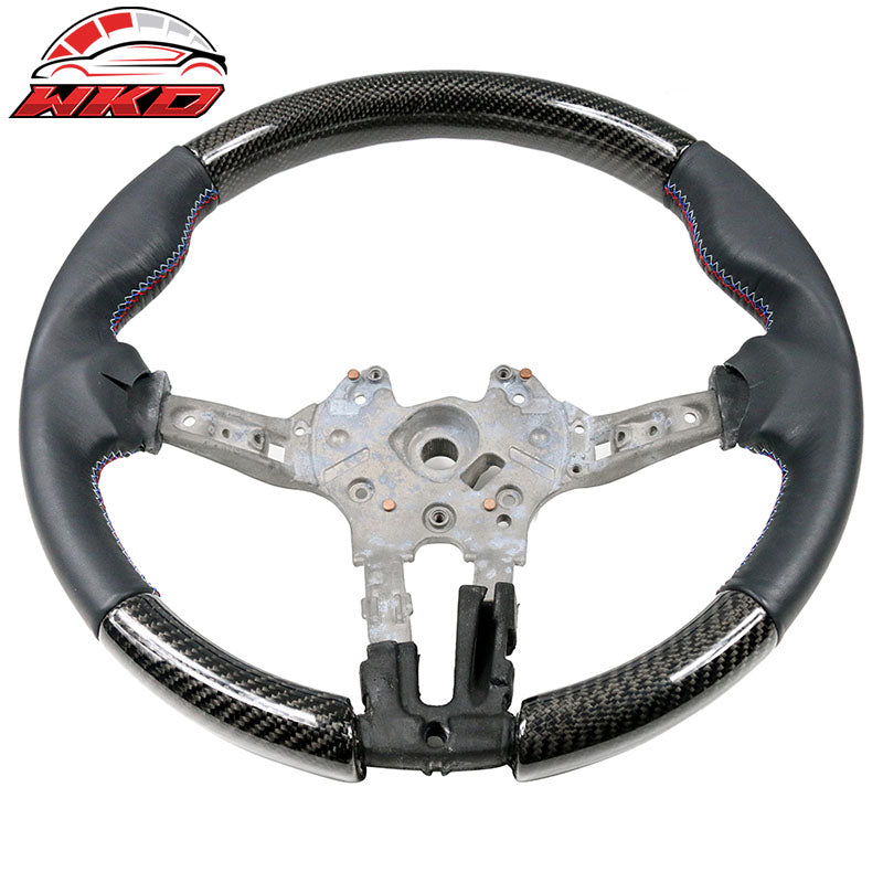 Fits 15-21 BMW F80 F82 M Sport Steering Wheel Matte CF Leather Cover M Stitching