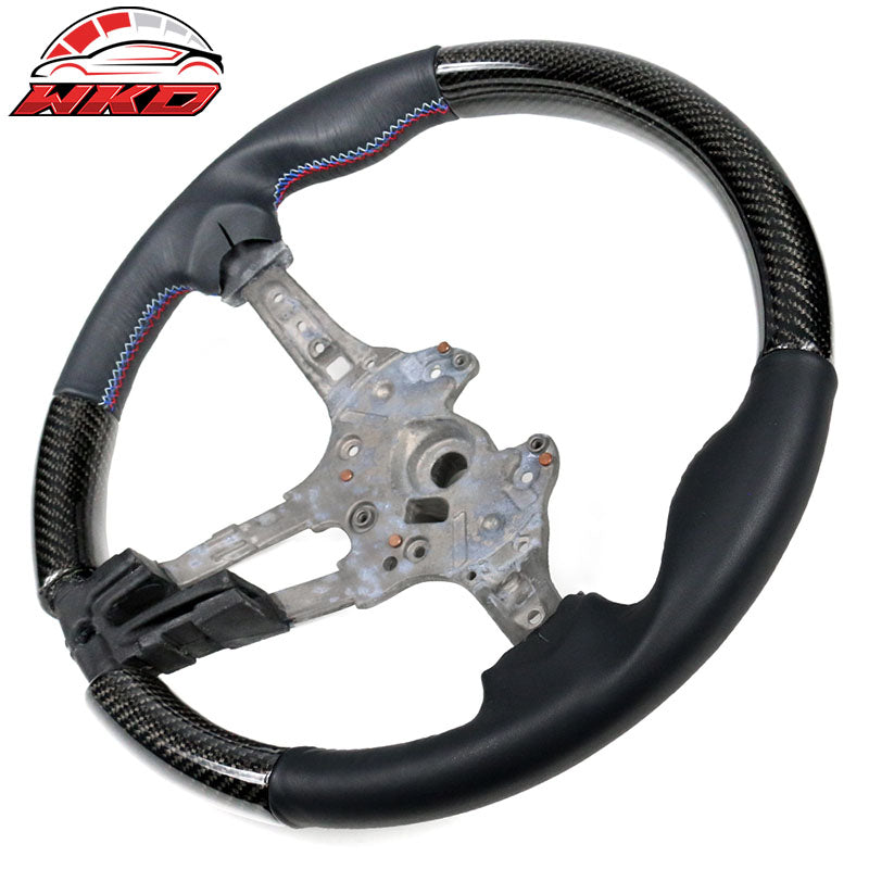 Fits 15-21 BMW F80 F82 M Sport Steering Wheel Matte CF Leather Cover M Stitching