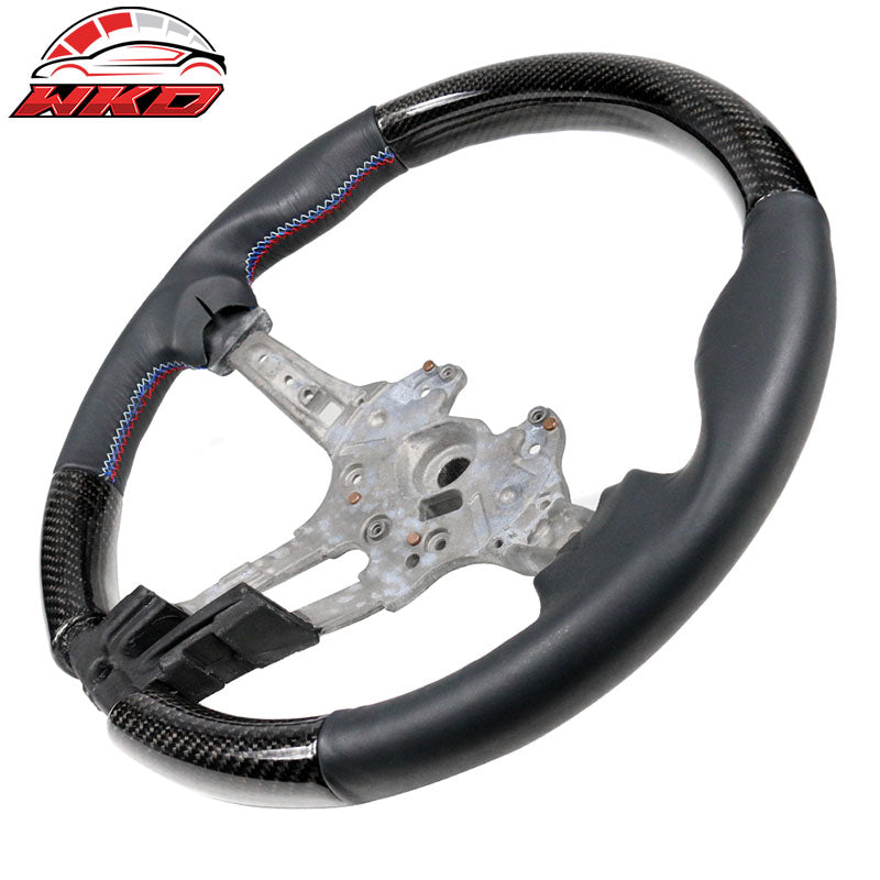 Fits 15-21 BMW F80 F82 M Sport Steering Wheel Matte CF Leather Cover M Stitching