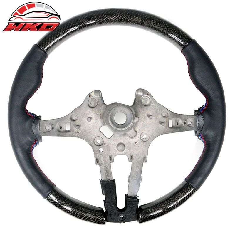 Fits 15-21 BMW F80 F82 M Sport Steering Wheel Matte CF Leather Cover M Stitching