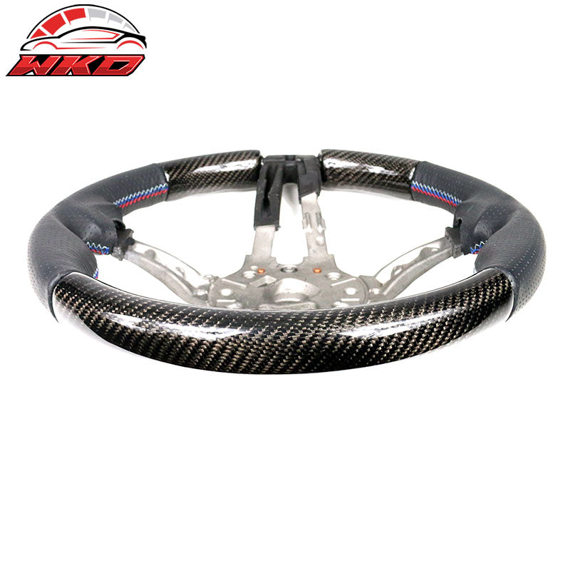 Fits 15-21 BMW F80 F82 M Steering Wheel Matte Carbon Fiber + Perforated Leather