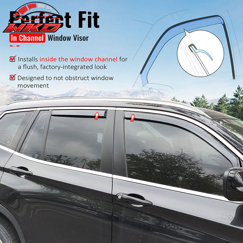 Fits 11-17 BMW F25 X3 Window Visors Injection PC In-Channel Rain Guard Deflector