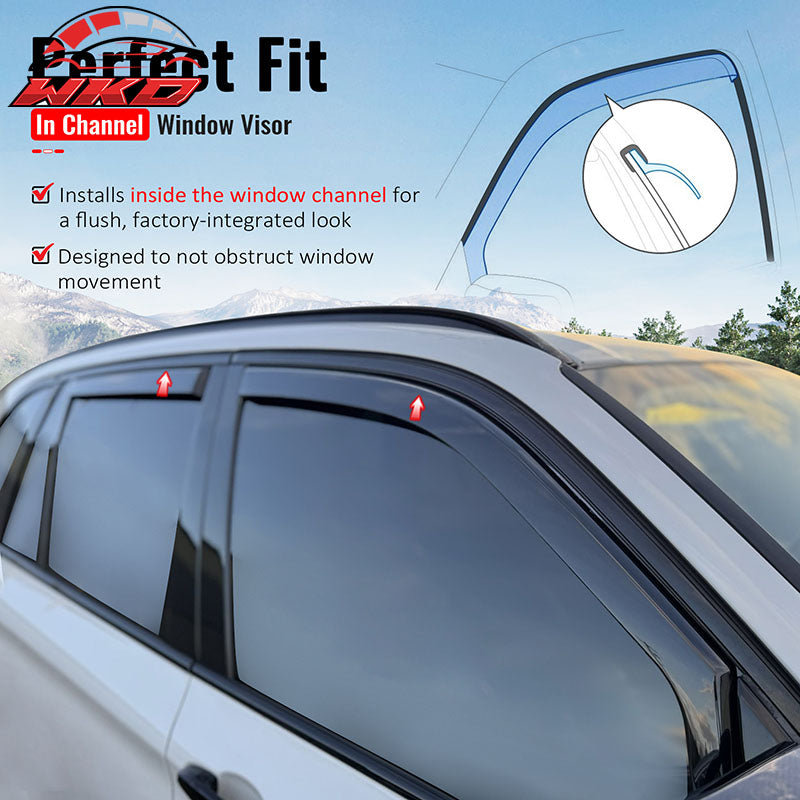 Fits 14-18 BMW F15 X5 F85 X5M Window Visors Injection PC In-Channel Deflectors