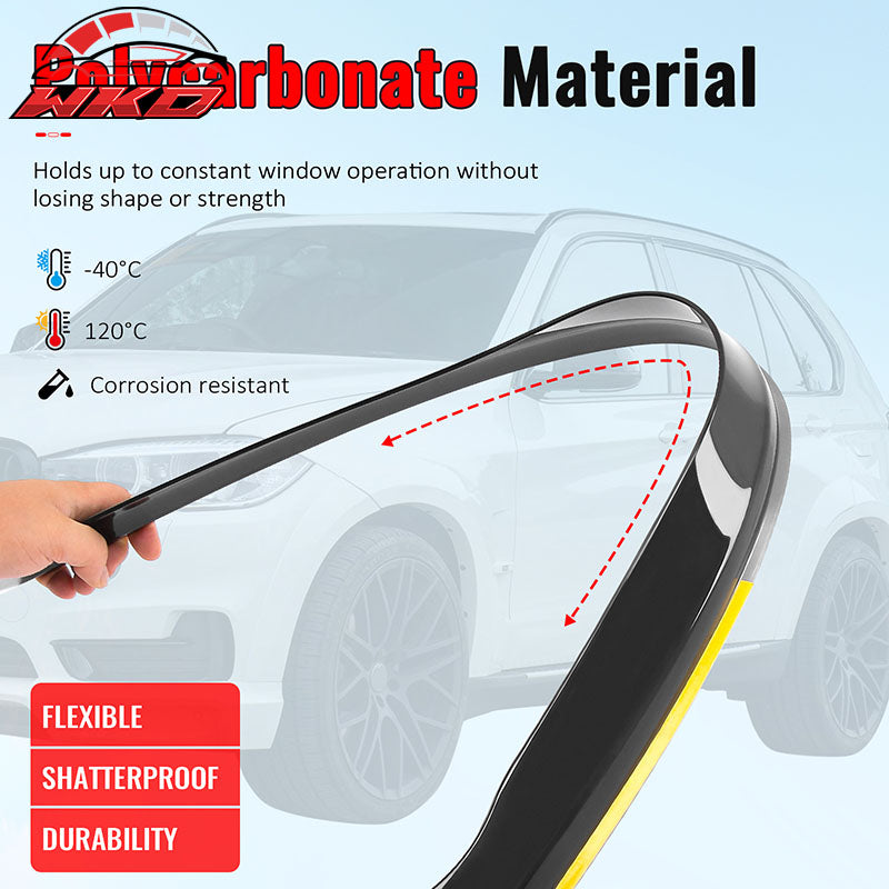 Fits 14-18 BMW F15 X5 F85 X5M Window Visors Injection PC In-Channel Deflectors
