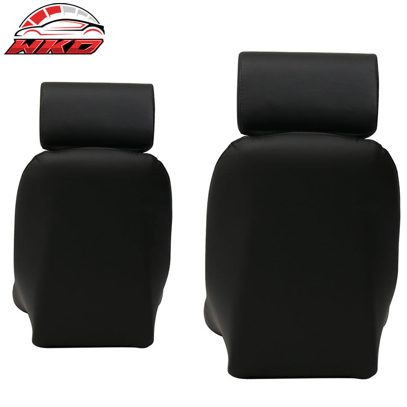Pair Classic Bucket Single Seat With Sliders in Black Faux Leather PU