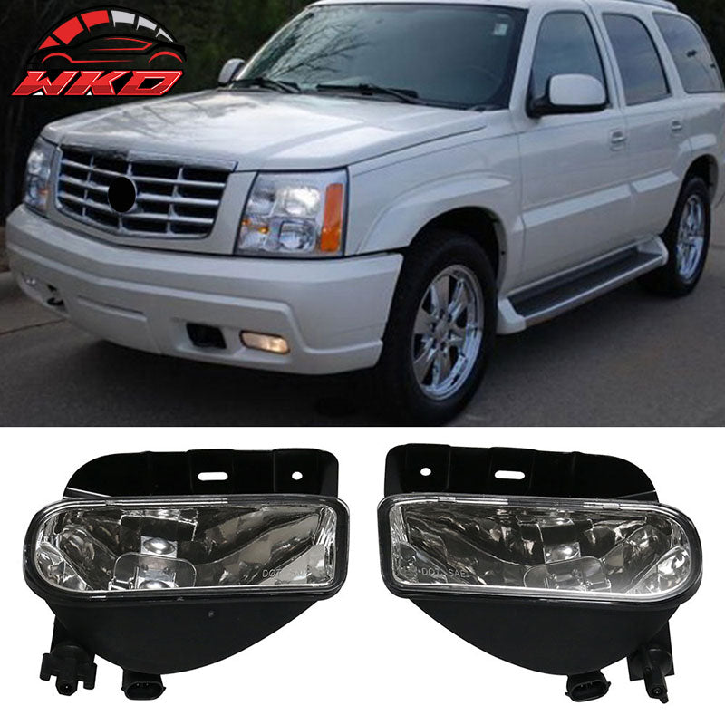 Fits 02-06 Cadillac Escalade OE Front Fog Light Lamp Foglight Clear Lens Pair