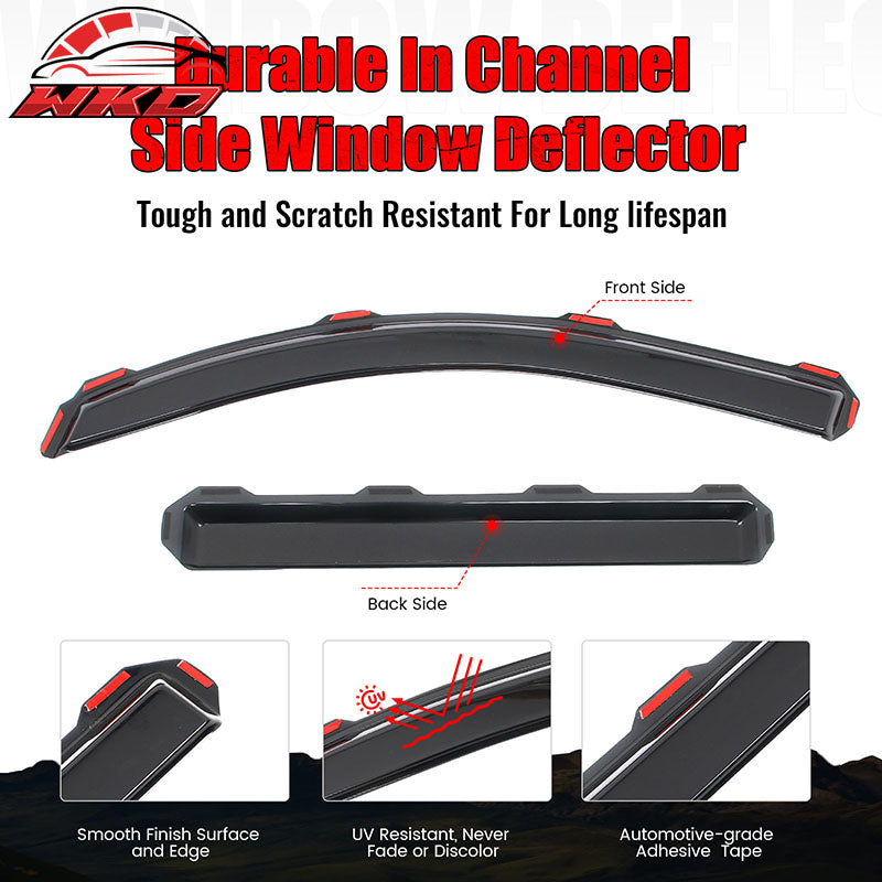 Fits 15-20 Cadillac Escalade Chevrolet Tahoe GMC Yukon Window Visors In-Channel