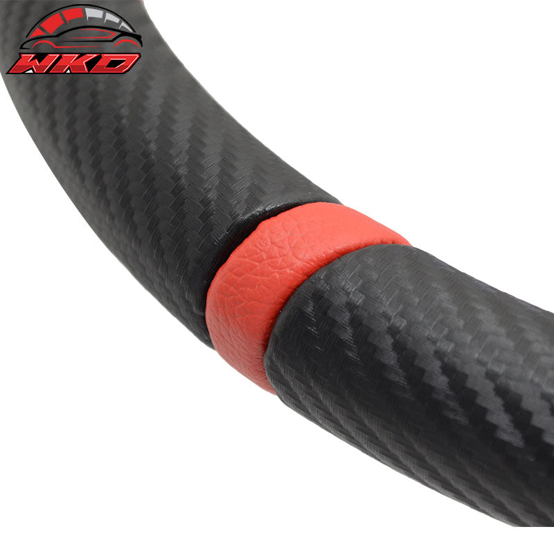 350MM Black Carbon Fiber Print Neo Spoke Sport Racing Steering Wheel  Logo