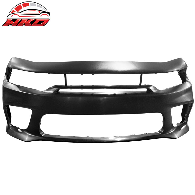 Fits 15-23 Charger PP Front Bumper W/ SRT Upper Lower Grille LED Foglight Cover