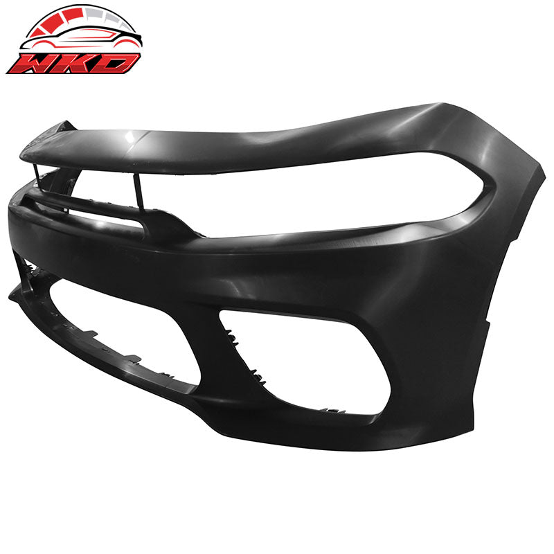 For 15-23 Charger Upper Lower Grilles Front Bumper Conversion W/ Yellow Lip - PP