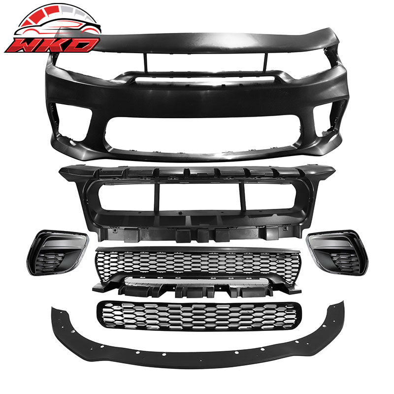 Wholesale 15-23 Charger Upper Lower Grilles Front Bumper Cover W/ Matte Black Lip PP