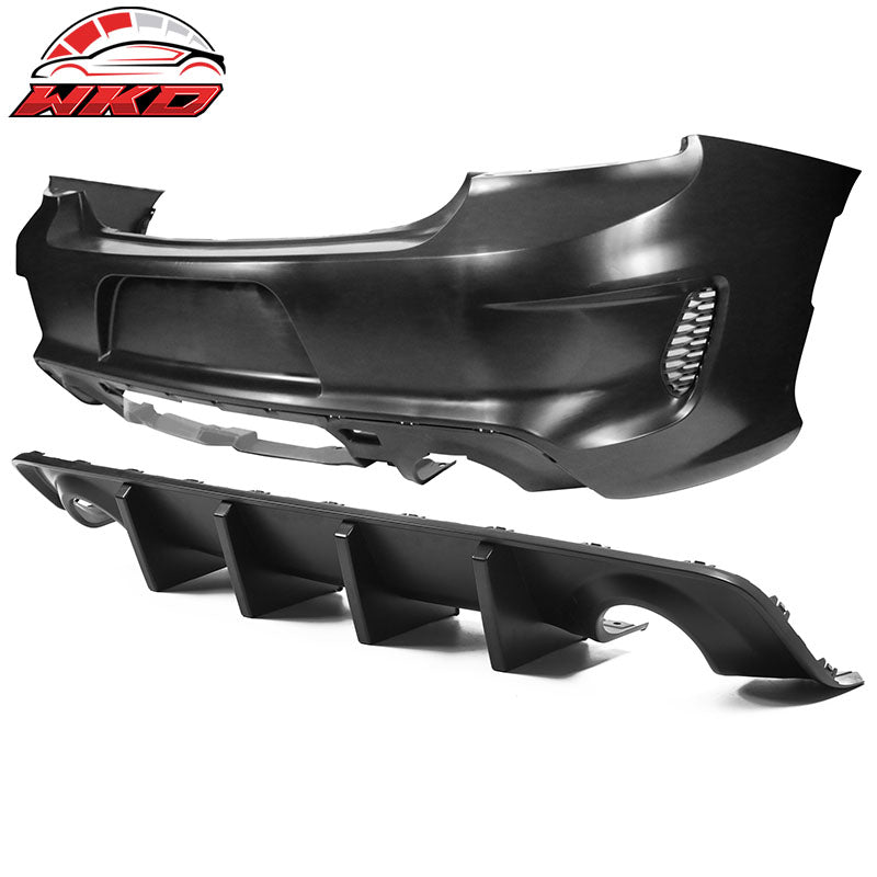 For 15-23 Charger PP Front Bumper w/ SRT Grille Foglight Cover+Rear Bumper Cover