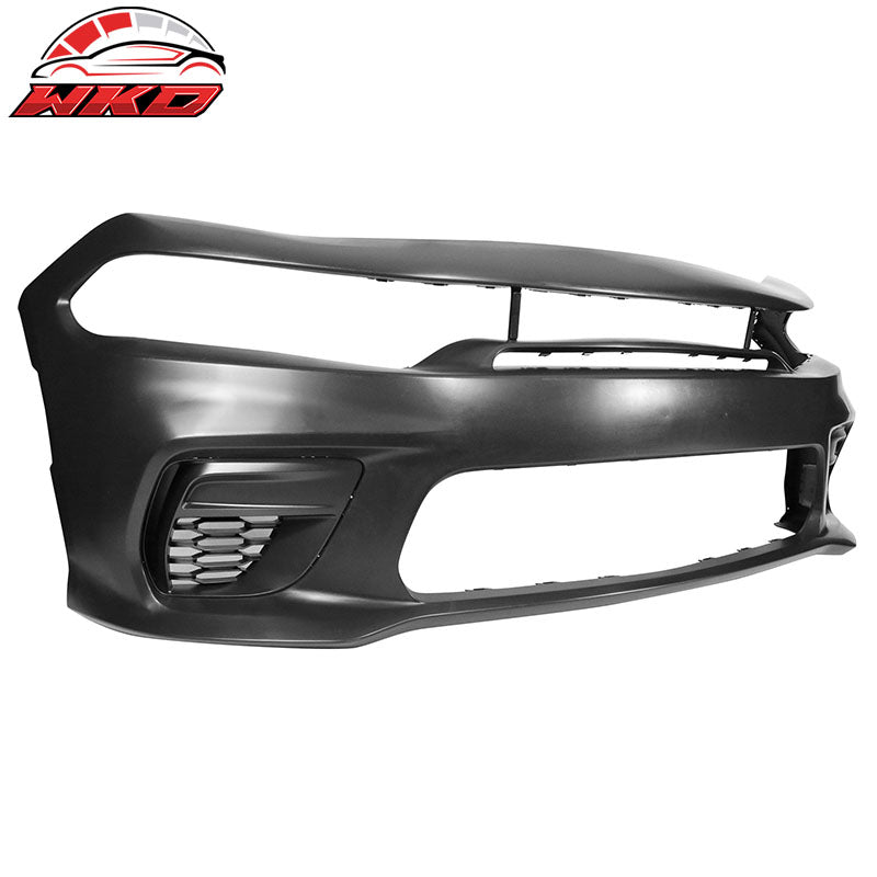 For 15-23 Charger PP Front Bumper w/ SRT Grille Foglight Cover+Rear Bumper Cover