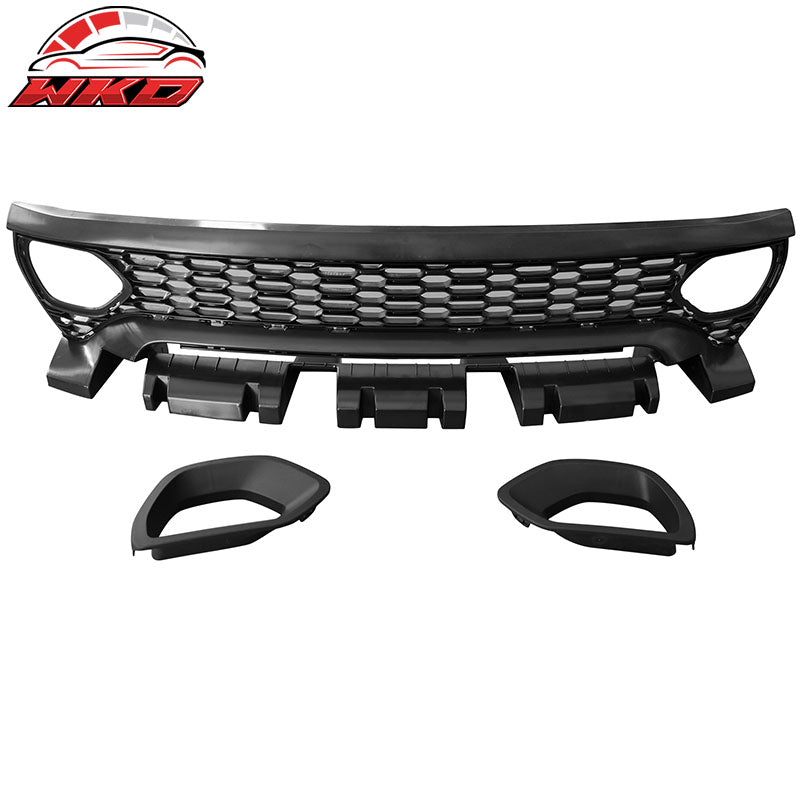 For 15-23 Charger PP Front Bumper w/ SRT Grille Foglight Cover+Rear Bumper Cover