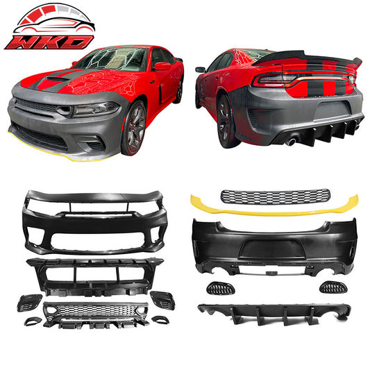 Wholesale 15-23 Charger SRT Upper Lower Grilles Rear Front Bumper Cover W/ Yellow Lip