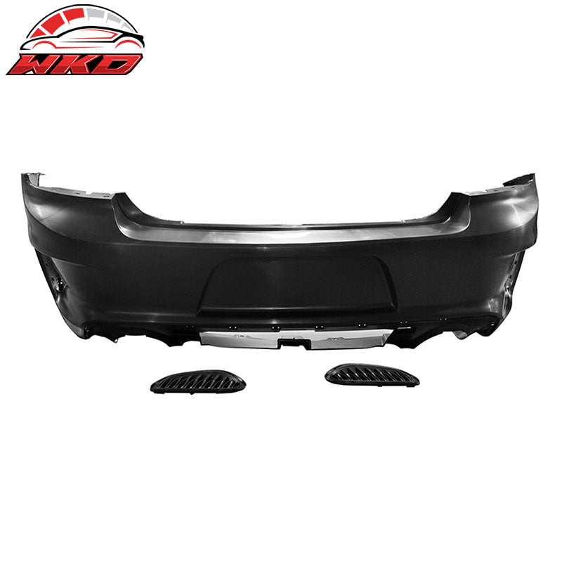 Fits 15-23 Charger SRT Upper Lower Grilles Front Bumper Cover Yellow Lip PP LED