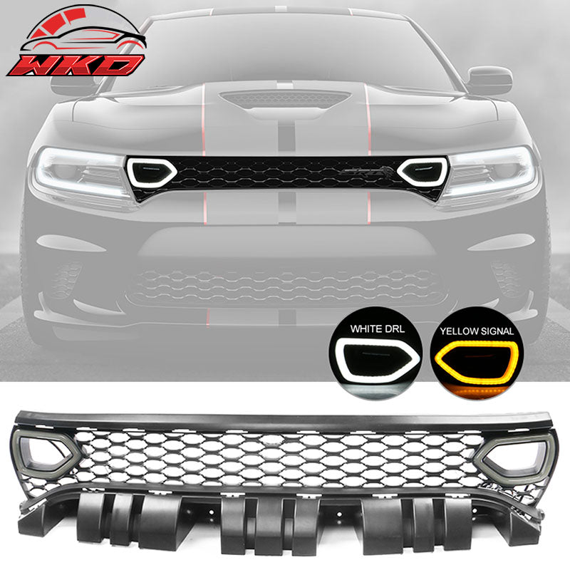 Fits 15-23 Charger SRT Scat Pack Front Upper Grille LED Lights PP