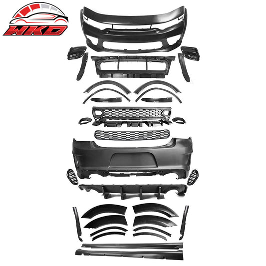 Wholesale 15-23 Charger Widebody Bumper Covers W/ SRT Grilles + Matte Black Diffuser
