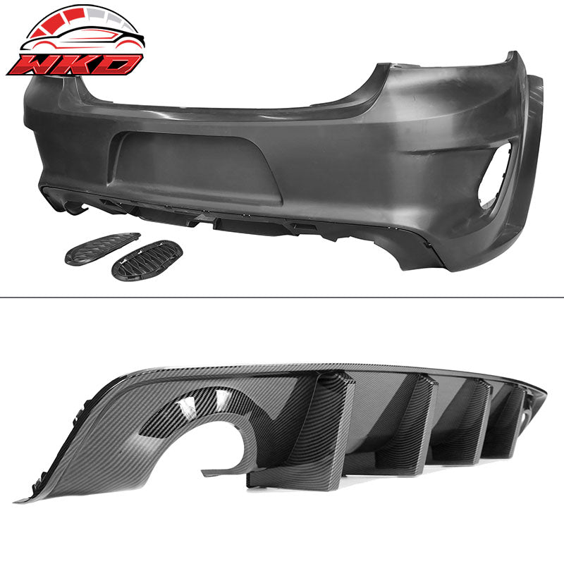 Fits 15-23 Charger Widebody Bumper Covers SRT Grille Carbon Fiber Print Diffuser
