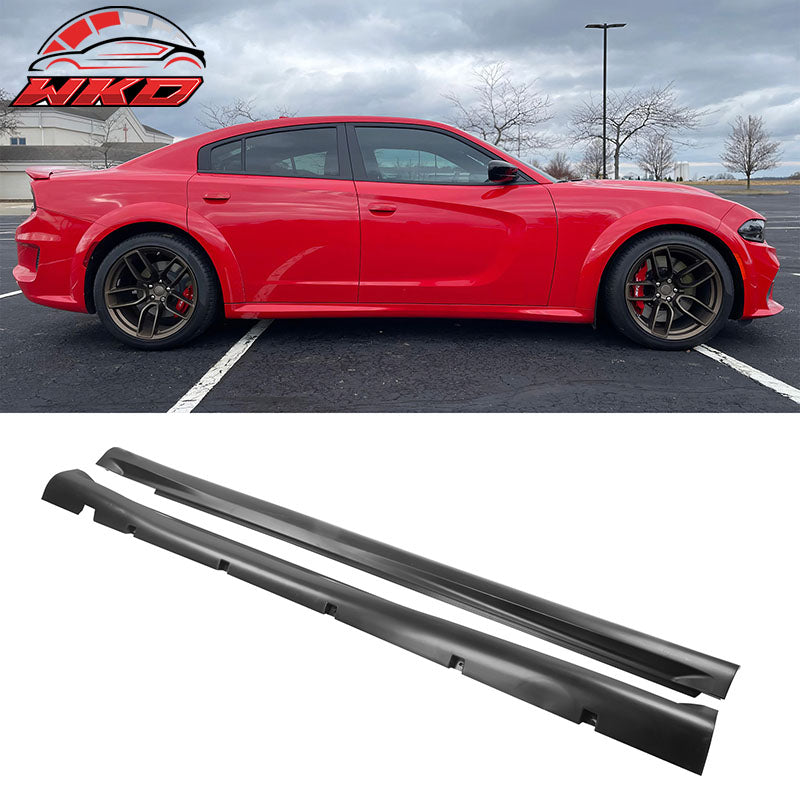 Fits 15-23 Charger Widebody Bumper Covers W/ SRT Grilles + Gloss Black Diffuser