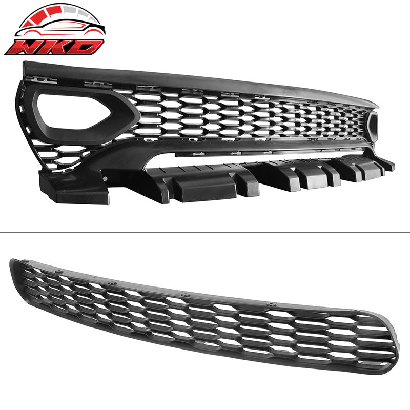 Fits 15-23 Charger Widebody Bumper Covers W/ SRT Grilles + Gloss Black Diffuser