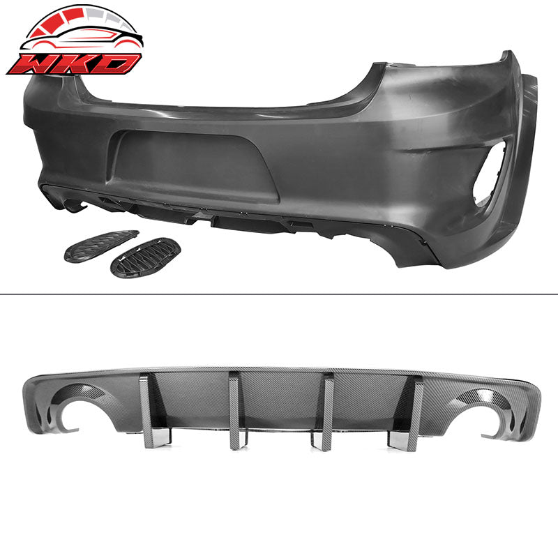 Fits 15-23 Charger Widebody Bumper SRT Grille Carbon Fiber Print Diffuser W/ LED