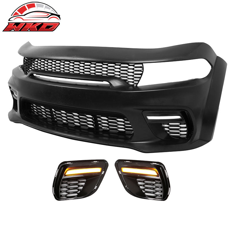 Fits 20-23 Charger Widebody SRT Front Bumper Assembly Replacement W/ LED Grille