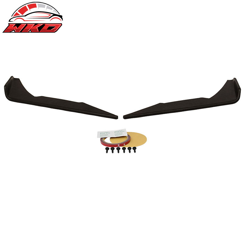 Fits 16-18 Chevy Camaro SS Front Bumper 2 PC Canards Coated Matte Black