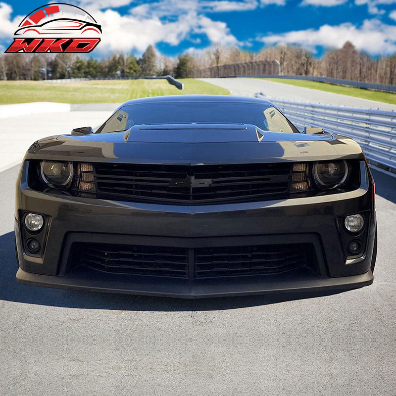 Fits 10-15 Chevy Camaro ZL1 Style Front Bumper Conversion Kit W/ Lip + Foglights