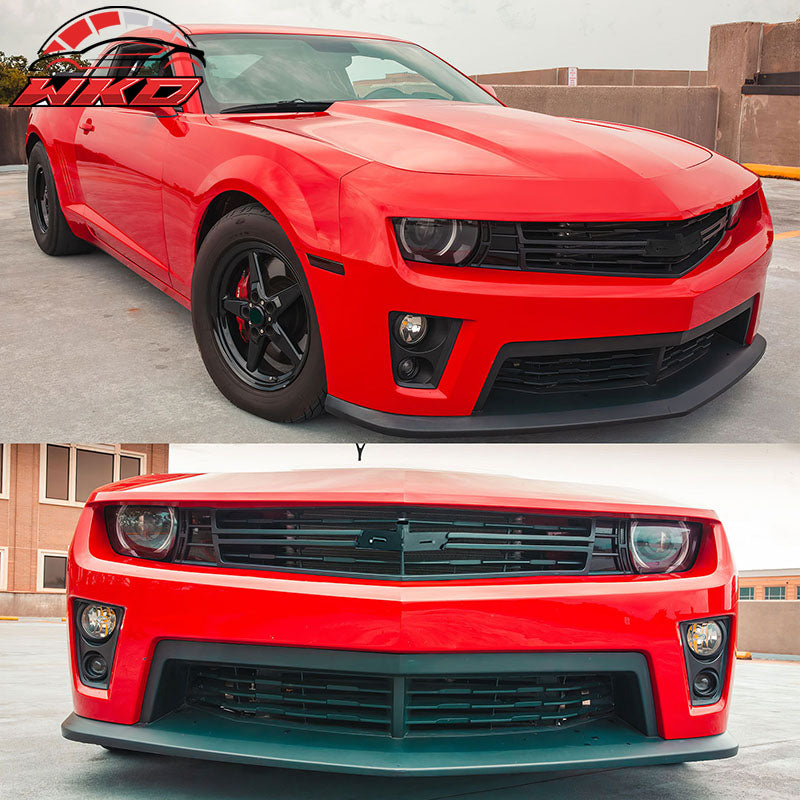 Fits 10-15 Chevy Camaro ZL1 Style Front Bumper Conversion Kit W/ Lip + Foglights