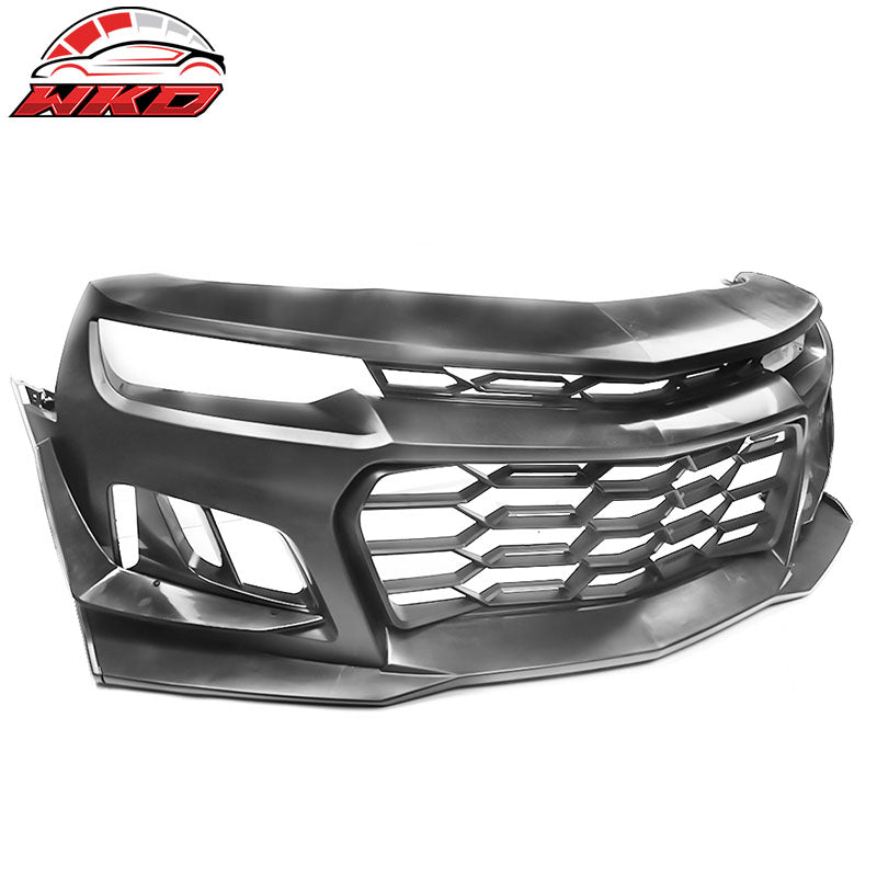 Fits 14-15 Chevy Camaro 1LE Style PP Front Bumper Conversion w/ Yellow Fog Light