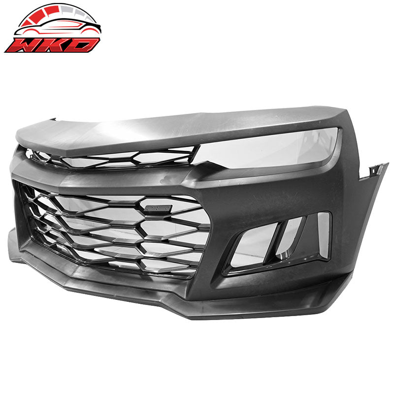 Fit 14-15 Chevy Camaro ZL1 Style Front Bumper Cover Chrome Headlight Fog Lights