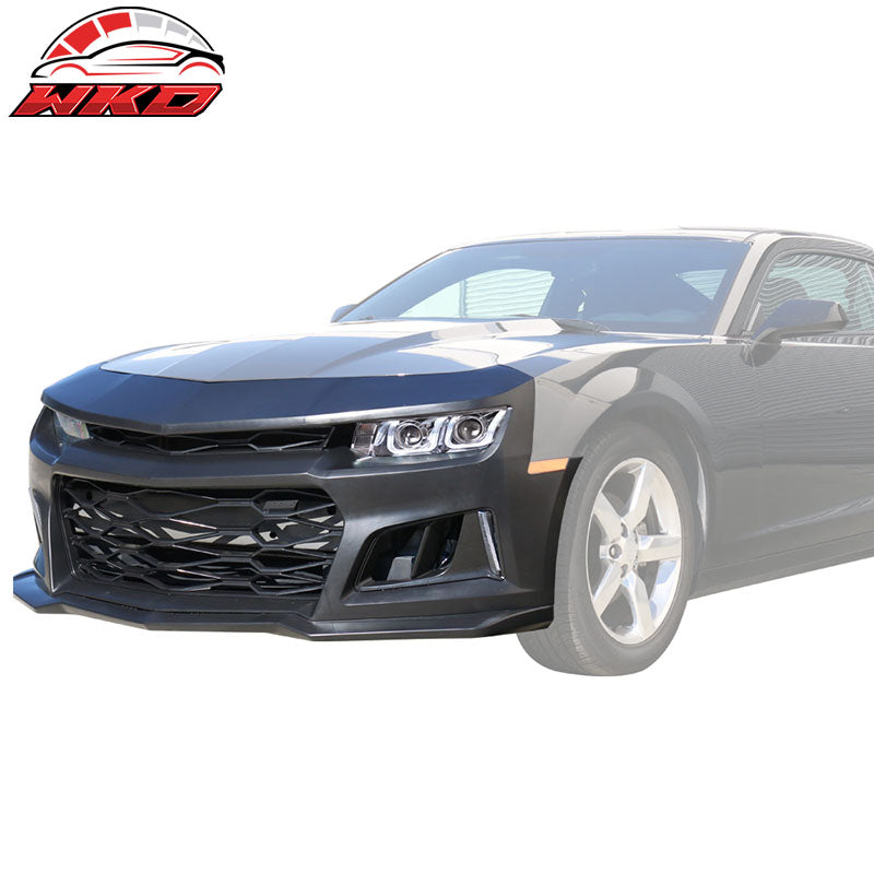 Fit 14-15 Chevy Camaro ZL1 Style Front Bumper Cover Chrome Headlight Fog Lights