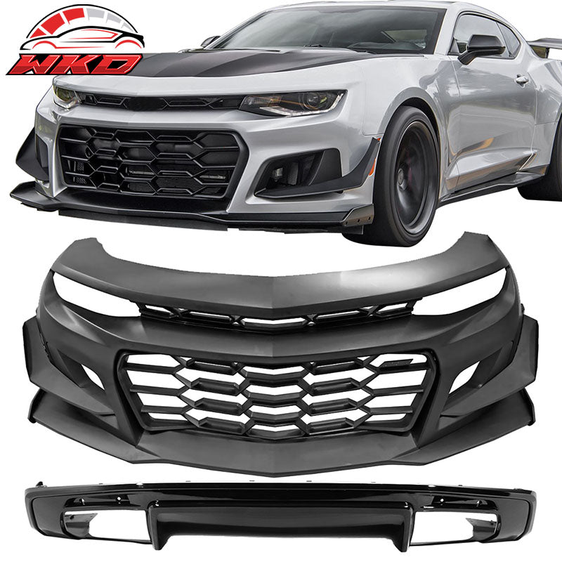 Fit 16-24 Chevrolet Camaro 1LE Style Front Bumper Cover + OE Style Rear Diffuser