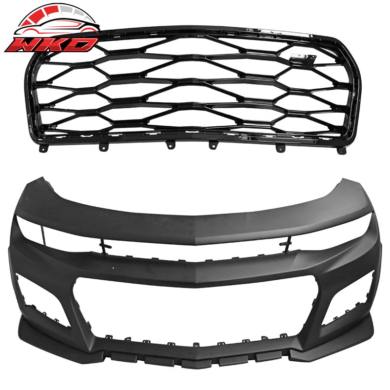 Fits 16-18 Chevy Camaro ZL1 Style Front Bumper Cover Turn Signal DRL Fog Lights