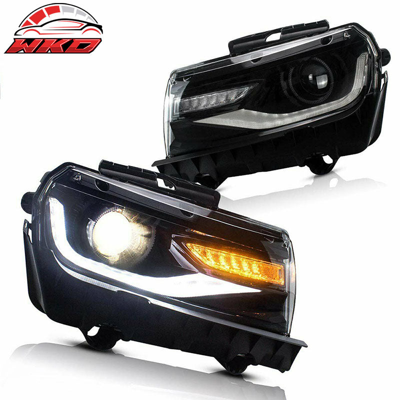 Fits 14-15 Chevy Camaro ZL1 Style Front Bumper Cover Headlight Yellow Fog Lights