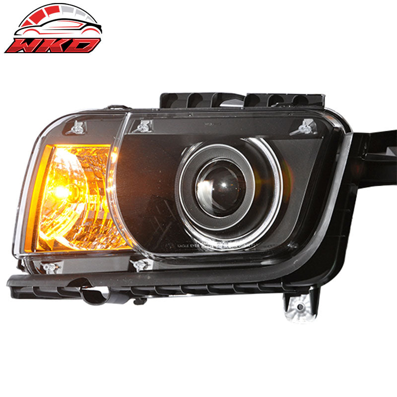 Fits 10-13 Camaro CCFL Halo Projector Headlights Head Lamps Light Black Pair