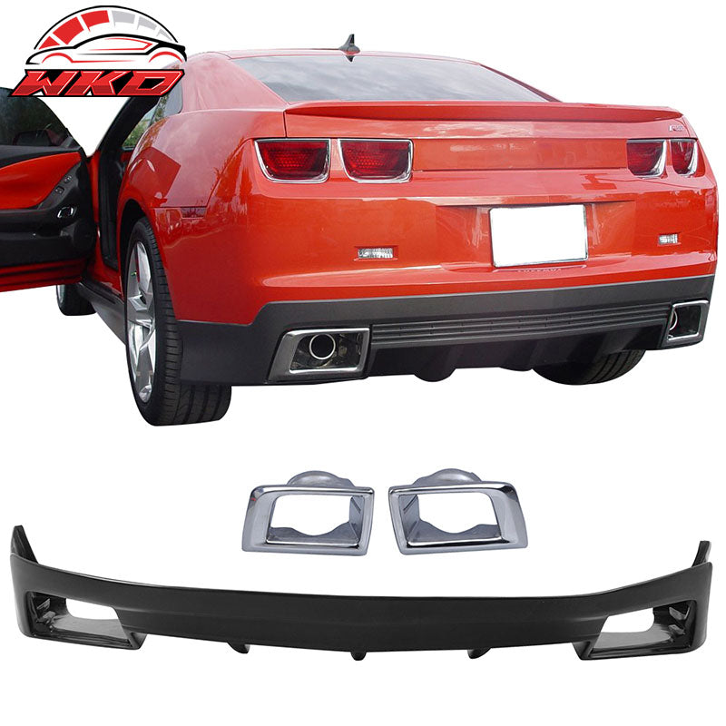 Fits 10-13 Chevy Camaro OE Style Rear Bumper Lip Diffuser & Muffler Tips