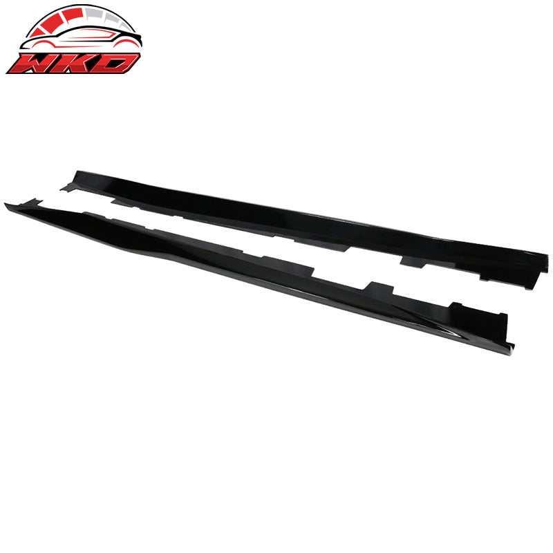 Fits 16-24 Chevy Camaro ZL1 Style Gloss Black Side Skirts ABS Pair