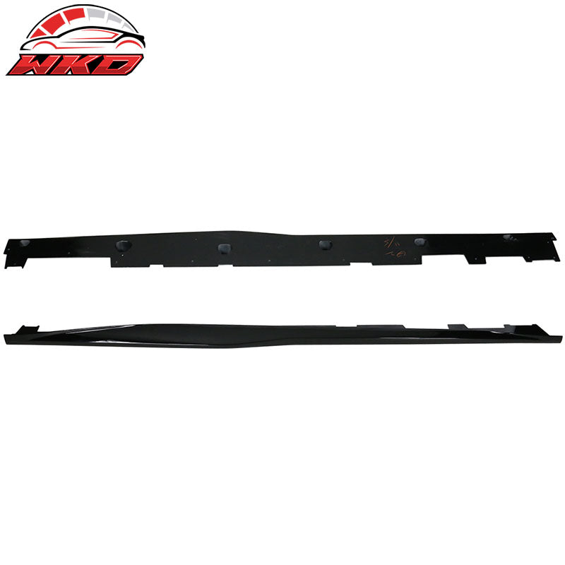 Fits 16-24 Chevy Camaro ZL1 Style Gloss Black Side Skirts ABS Pair