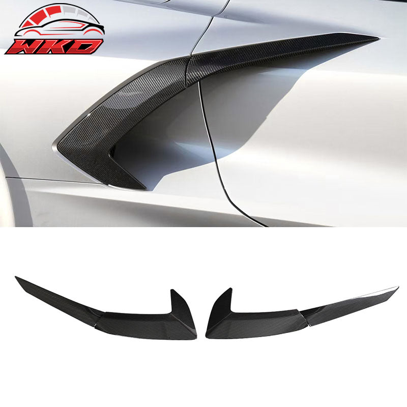 Dry Carbon Fiber Wholesale 20-26 Chevy Corvette Gloss Black Fender Vent Door Garnish