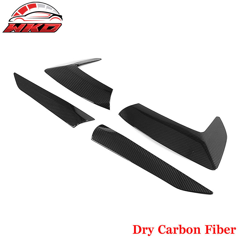 Dry Carbon Fiber Fits 20-26 Chevy Corvette Gloss Black Fender Vent Door Garnish