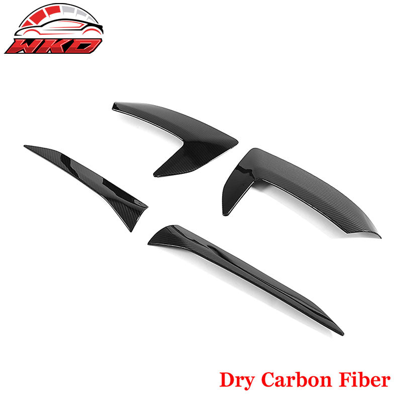 Dry Carbon Fiber Fits 20-26 Chevy Corvette Gloss Black Fender Vent Door Garnish