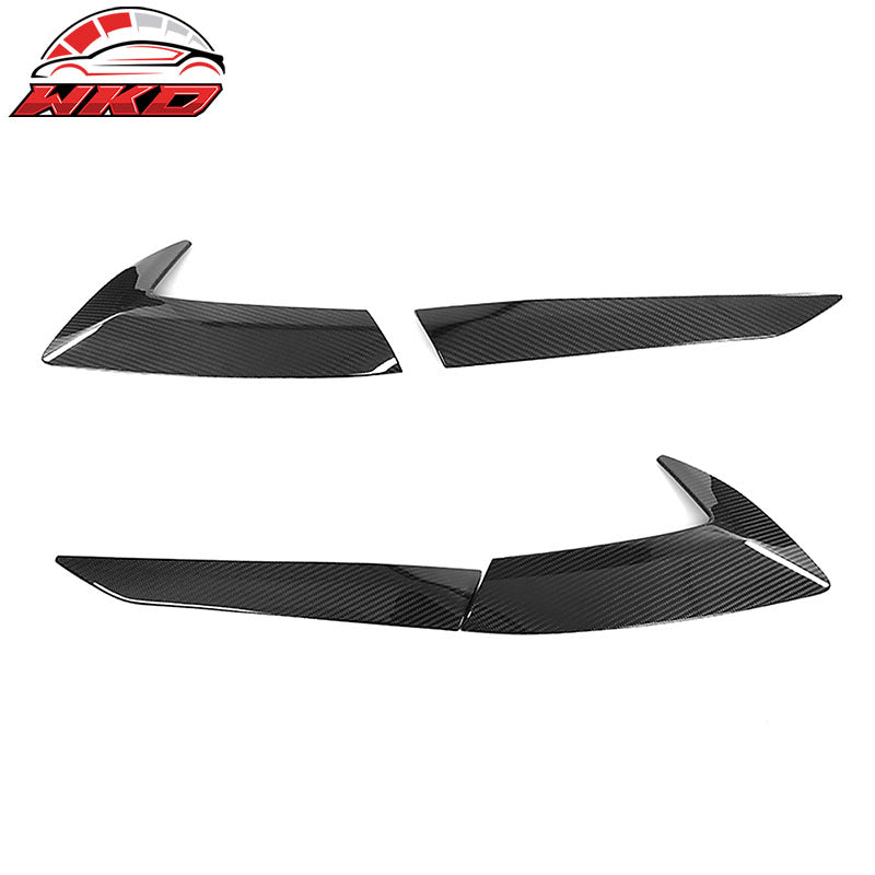 Dry Carbon Fiber Fits 20-26 Chevy Corvette Gloss Black Fender Vent Door Garnish