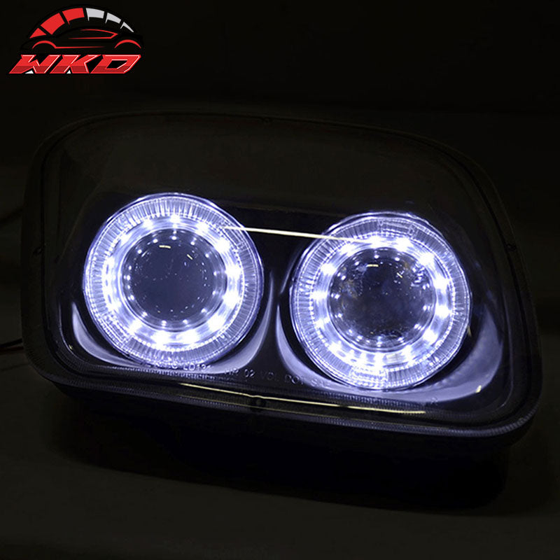 Fits 97-03 Corvette C5 Headlight Projector Black Dual LED Halo Rim HID 6000K