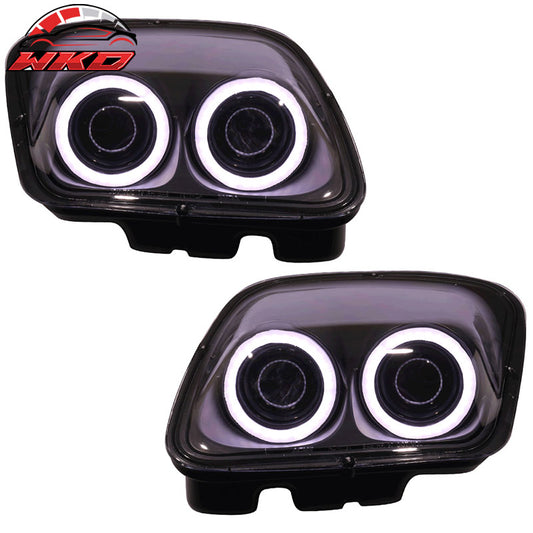 Wholesale 97-04 Chevy Corvette C5 Headlights Projector Lamp Black Dual LED Halo Rims