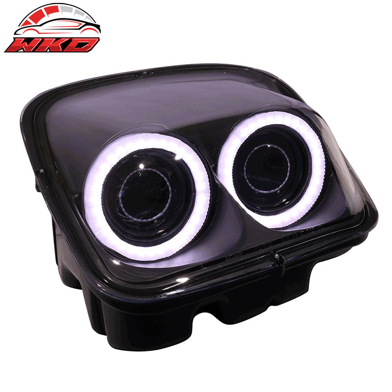 Fits 97-04 Chevy Corvette C5 Headlights Projector Lamp Black Dual LED Halo Rims