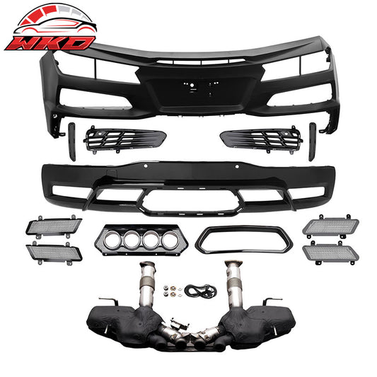 Wholesale 20-26 Chevy Corvette C8 Rear Bumper Diffuser Silver Quad Exhaust Muffler Kit