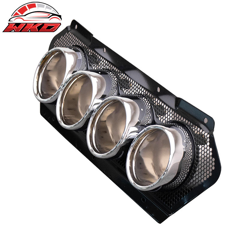 For 20-26 Chevy Corvette C8 Rear Bumper Diffuser Silver Quad Exhaust Muffler Kit